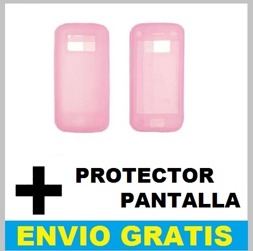 FUNDA SILICONA NOKIA N97 + PROTECTOR PANTALLA ROSA
